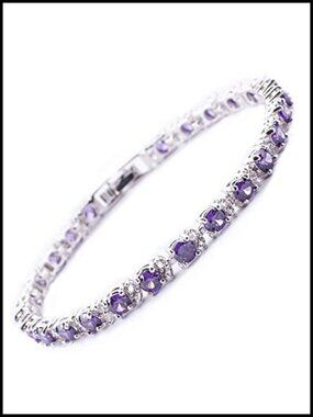 14K Gold Plated Multicolor CZ Tennis Bracelet Adjustable